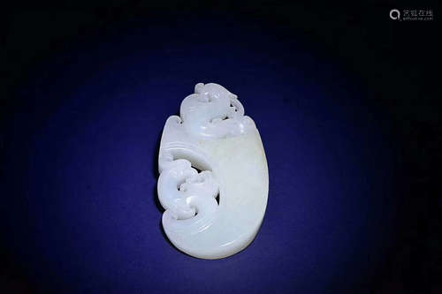 A DRAGON&PHOENIX DESIGN HETIAN JADE PENDANT