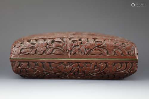 Cinnabar lacquer box with Qianlong mark