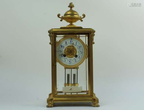 French gilt brass shelf clock from the 19th century