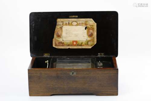 A wonderful vintage mechanical music box with 6 songs