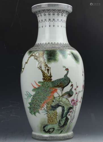 Famille rose porcelain vase by Jing De Zhen