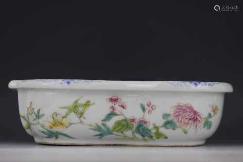 A Famille Rose Daffodil Planter with Xinglong Mark