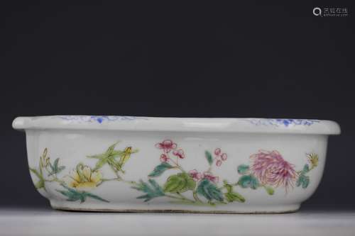 A Famille Rose Daffodil Planter with Xinglong Mark