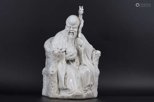 A White Porcelain Figure of Immortal God of Longevity