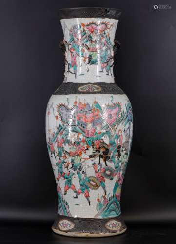 A Ge Kiln Warriors and Horse Vase from DaoGuang Period.