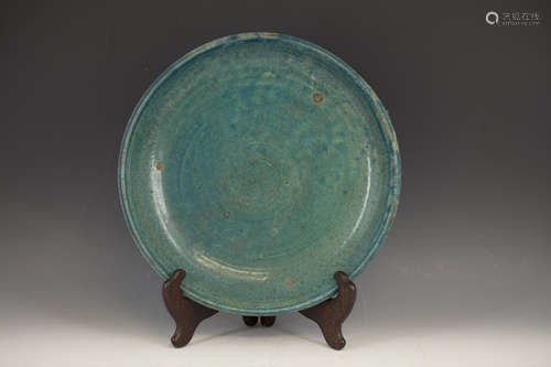 A Chinese Green Glazed Charger from Qing Dynasty