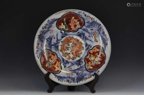 A Dragon Pattern Storied Plate from the 19th Century