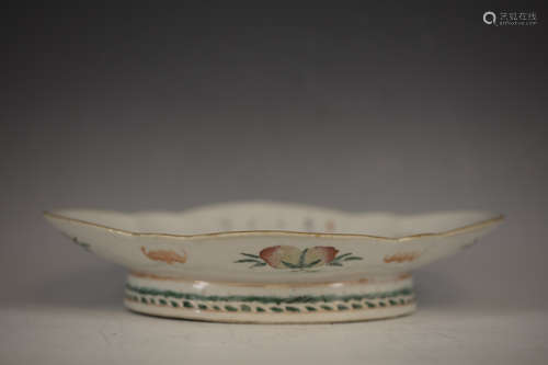 A Chinese Famille Rose Fruit Plate