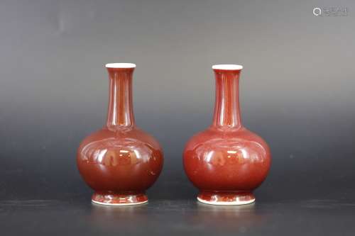 A Pair of Lang Kiln Copper-Red Vases
