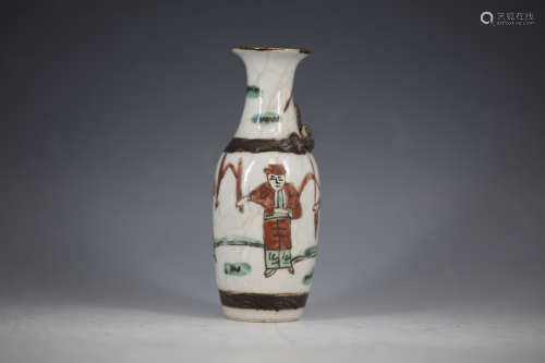 A Chinese Figural Vase from Qing Dynasty