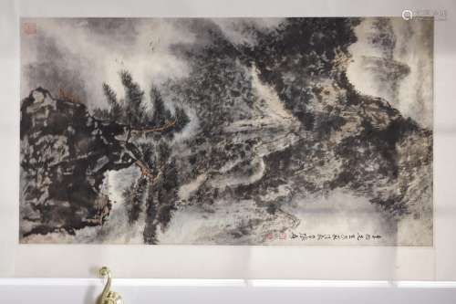 An Ink and Color on Paper of Landscape by Zhang Da Qian