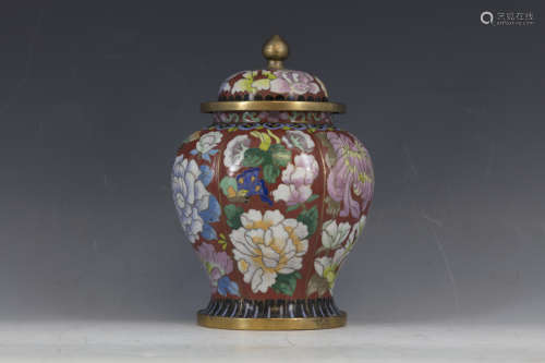 A Chinese Cloisonne Jar with Cover