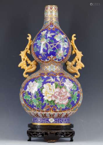 A chinese Cloisonne Double Gourd Vase