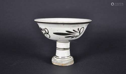 A Cizhou Kiln High Stem Cup from Ming Dynasty