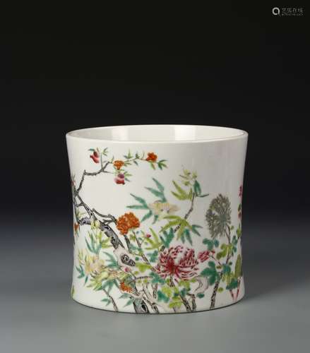 Chinese Famille Rose Brush Pot