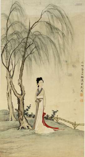 Chinese Scroll Painting, attributed to Chen Shao M