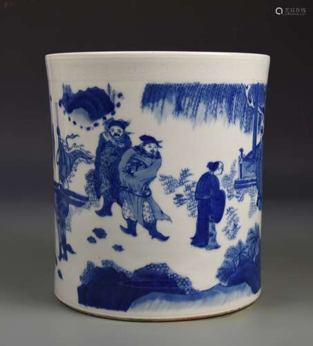 Chinese Blue and White Brush Pot