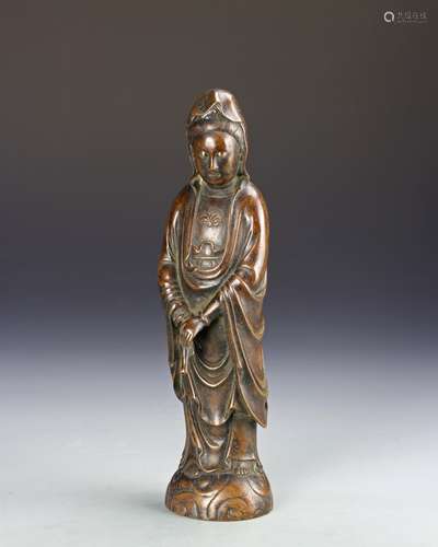 Chinese Bronze Guanyin Figure