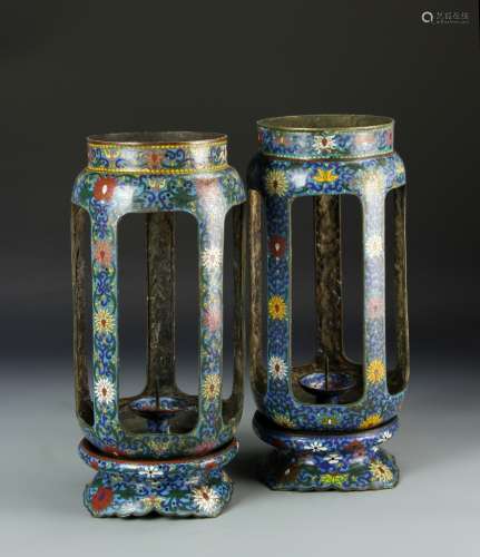 Pair of Chinese Cloisonne Lanterns