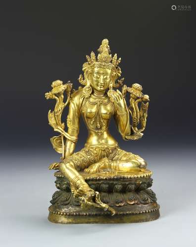 Chinese Tibetan Gilt Buddha