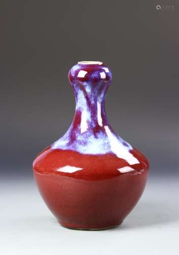 Chinese Oxblood Garlic Head Vase
