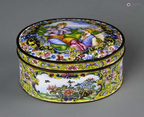 Chinese Enameled Make-up Box