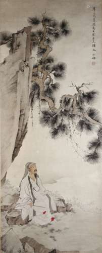 Chinese Scroll Painting of Wise Man