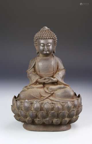 Chinese Iron Cast Buddha