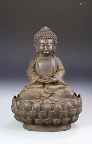 Chinese Iron Cast Buddha