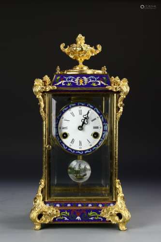 Chinese Gilt And Enameled Clock