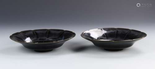 Pair Of Chinese Black Glazed Dishes