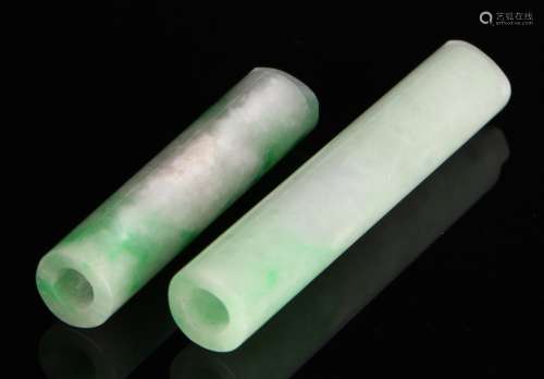 Two Chinese Jadeite Hat Tubes