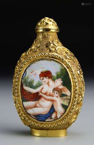 Chinese Enameled and Gilt Snuff Bottle