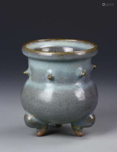 Chinese Jun Yao Tripod Censer