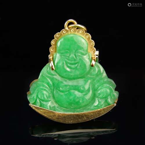 Chinese Jadeite Buddha Pendant