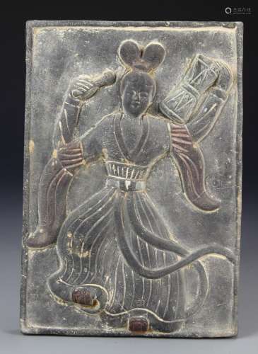 Chinese Brick Carved Dancing Girl