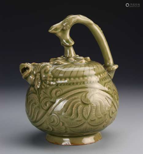 Chinese Yue Ware Reverse Teapot