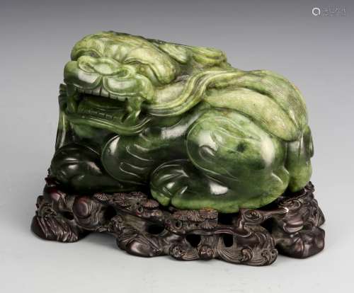 Chinese Spinach Jade Foo Lion