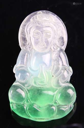 Chinese Jadeite Guanyin Pendant