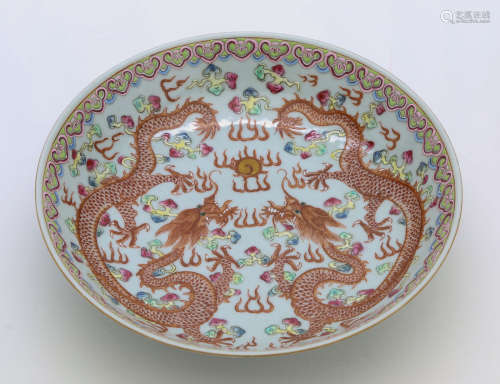18th-19th century chinese famille rose porcelain plate