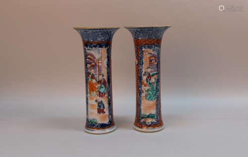 A pair of Chinese famille rose vase