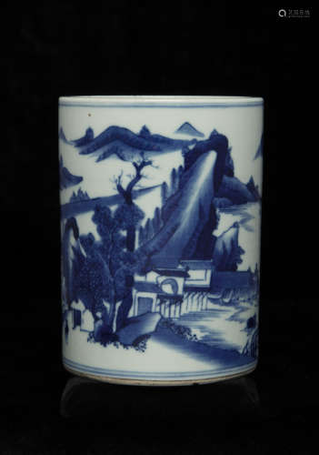 Chinese blue&white brush pot