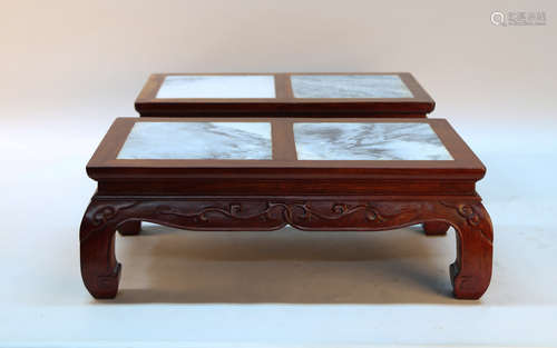 A pair of chinese rosewood small table