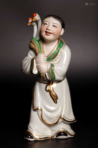 A porcelain statue