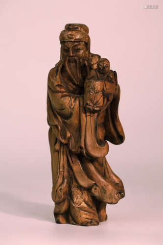 A chinese wood carved decoration