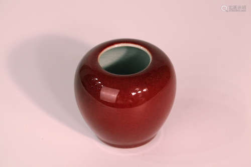 A chinese red glaze wash pot