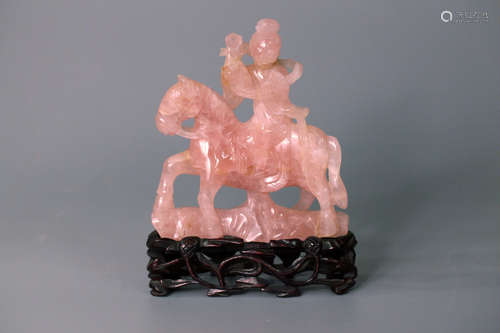 A chinese pink crystal decoration