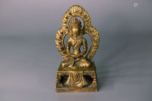 A chinese gilding bronze buddha statue