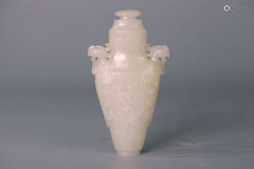 A chinese jade carved small container