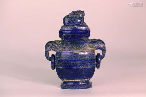 A chinese lazurite stone vase